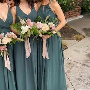 Levkoff keyhole chiffon bridesmaid dress